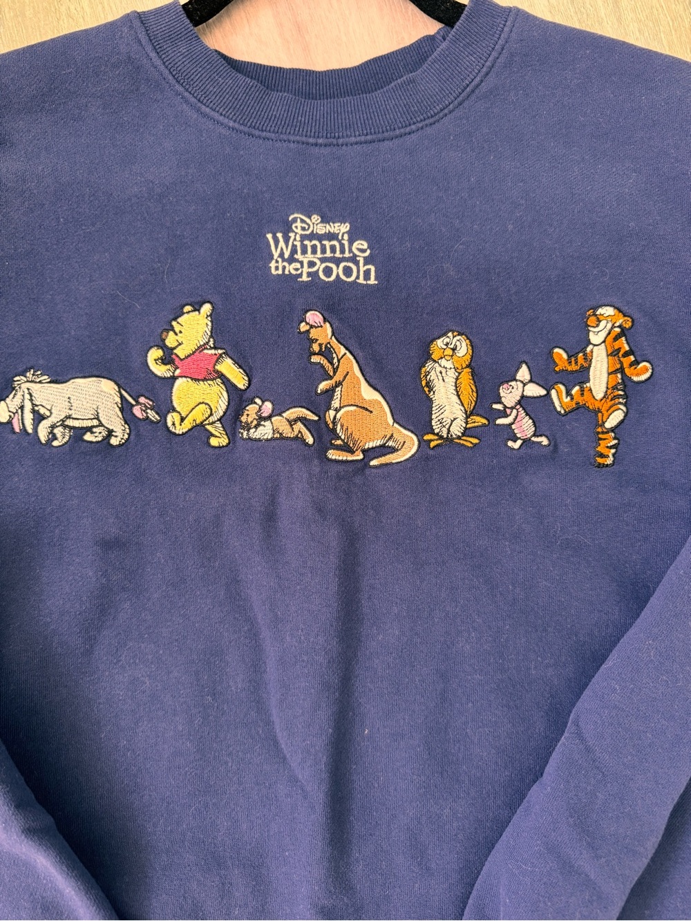 Disney Parks Navy Winnie the Pooh Crewneck Sweatshirt with Character Lineup - Picture 2 of 2